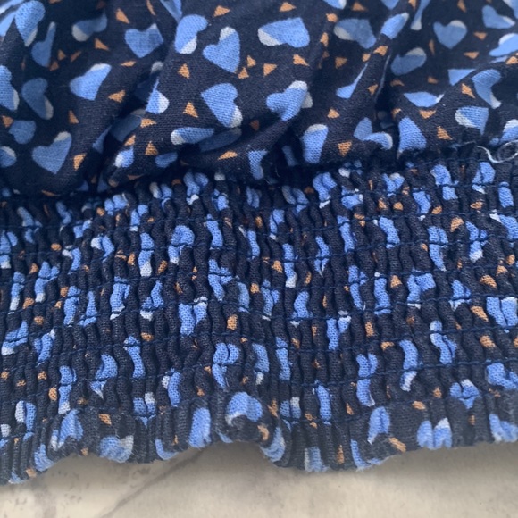 Free People Havannah Honey Top blue crop top Midnight hearts Linen Blend… - Picture 11 of 15